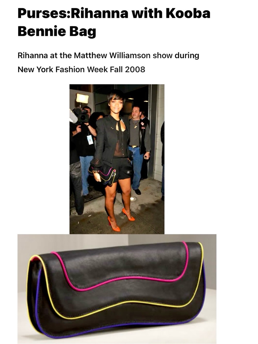Rare Find Kooba Bennie Genuine Leather Clutch & Crossbody Bag Carried By Rihanna